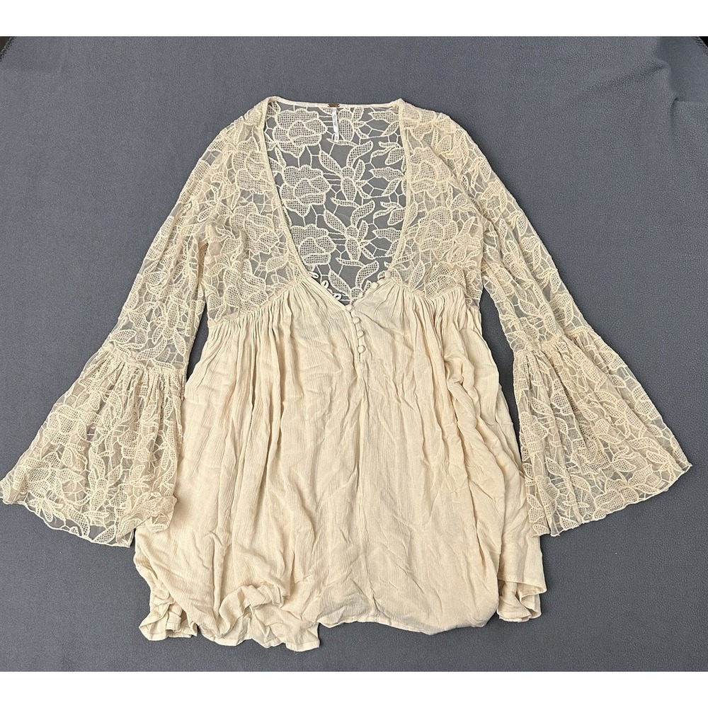 NWOT Free People 'With Love From India' Ivory Mini Dress, Size XS